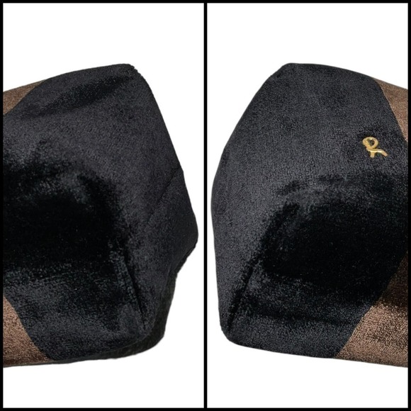 Vintage Roberta di Camerino Handbag 2 Toned Velvet Brown Leather Top Handle - Picture 10 of 16